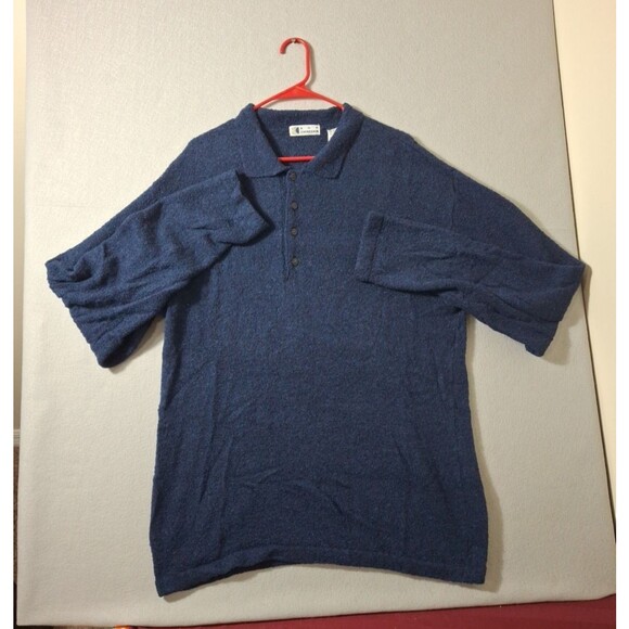 Vintage Ron Chereskin Sweater Men XL Navy Blue 80s Oversized Knit  USA Made - Picture 2 of 5